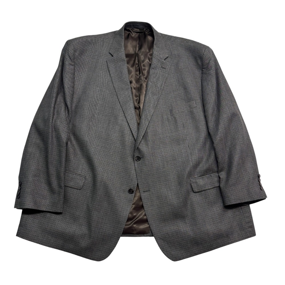 Ralph Lauren 54R Gray Micro Houndstooth Silk Wool Blazer Jacket Sport‎ Suit Coat